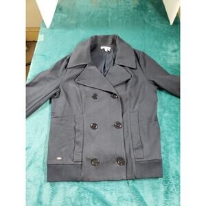 Lacoste Blazer Sz Medium 38 Womens Black Long Sleeve Ladies Work Double Breasted